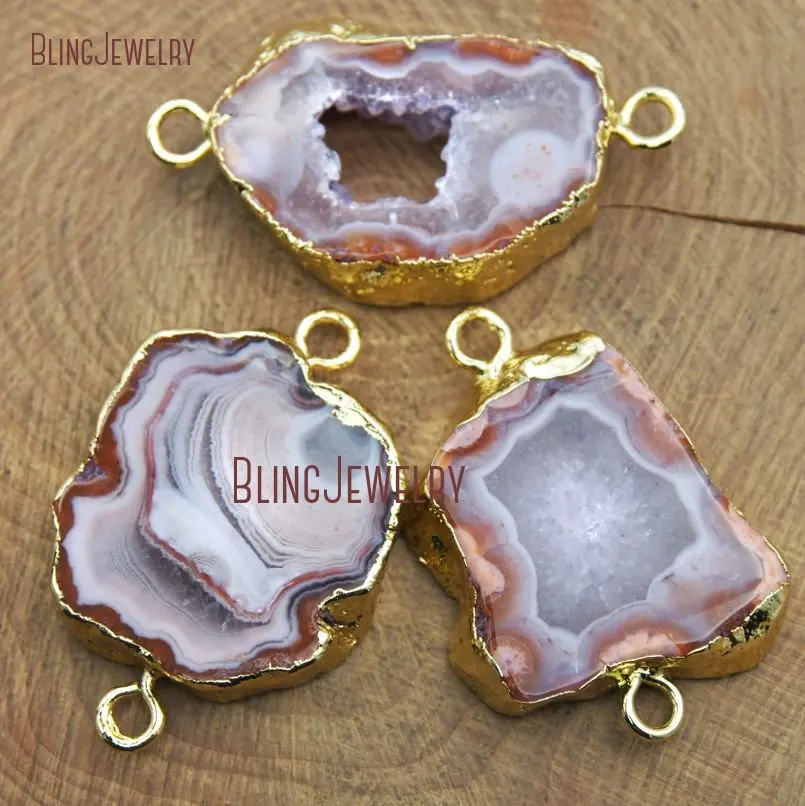 Agates Geode Druzy Pendant Gold Dipped Connector PC10143 | Украшения и аксессуары