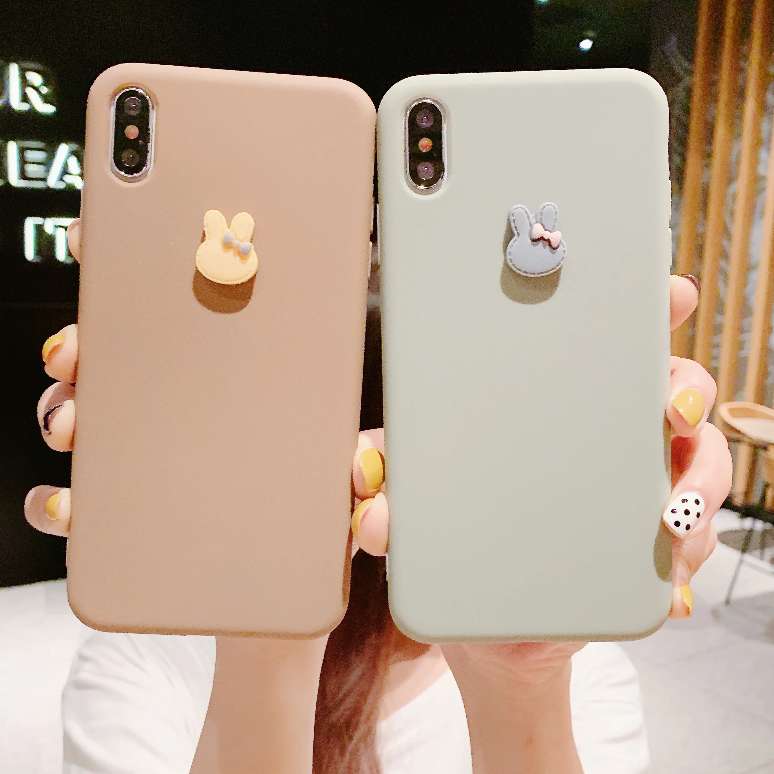 3D Rabbit Phone Cases For iPhone XR Case Cover Soft Silicone Coque 6 6S 7 8 Plus X XS Max Fundas Etui |