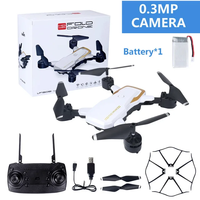 0.3mp white LF609 2,4G Wifi FPV RC Дрон с HD камерой 5 Мп RC Квадрокоптер RTF мини складной долгое время полета 3D флип удержание высоты VS E58 - Цвет: 0.3mp white