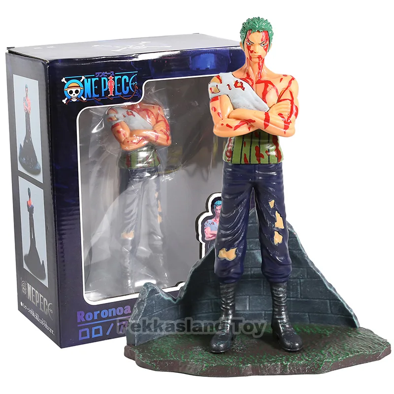 box Аниме one piece Roronoa Зоро с кровавой битвой урон Ver GK ПВХ Фигурка Статуя Коллекционная модель игрушки куклы - Цвет: box