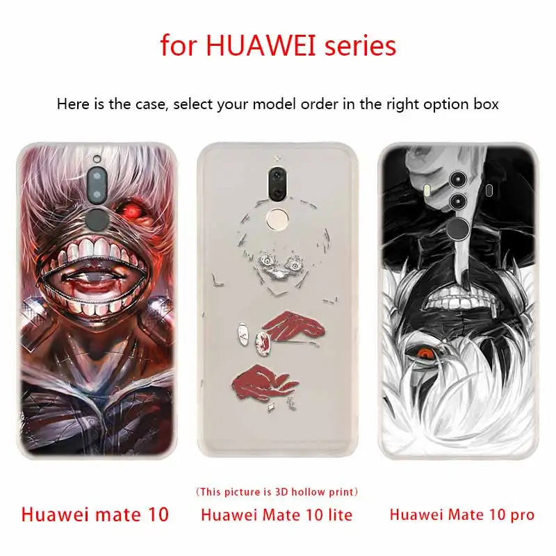 Аниме Tokyo Ghoul Мягкий силиконовый чехол для Huawei Mate 10 Lite 20 Pro 20X S Y5 2017 Y9 2018 2019 NOVA 3 3i 4