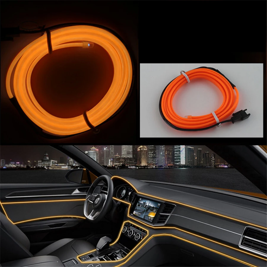 

JXF 10 Color 1M Flexible Neon Light Glow EL Wire Rope tape Cable Strip LED Neon Lights Shoes Clothing Car decorative ribbon lamp