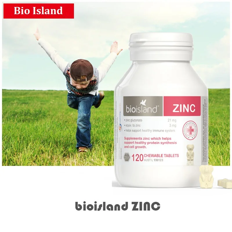 

Australia Bio Island ZINC Supplement Milk Flavour Chewable 120Tablets for Children Immune system Growth Development Healthy skin