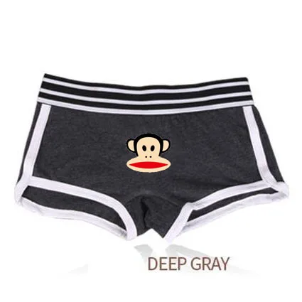 monkey4 Трусики с принтом в стиле Пикачу с героями мультфильмов для девушек, нижнее белье со средней талией, нижнее белье для девочек, дышащие трусы-боксеры в полоску с поясом для студентов - Цвет: monkey4