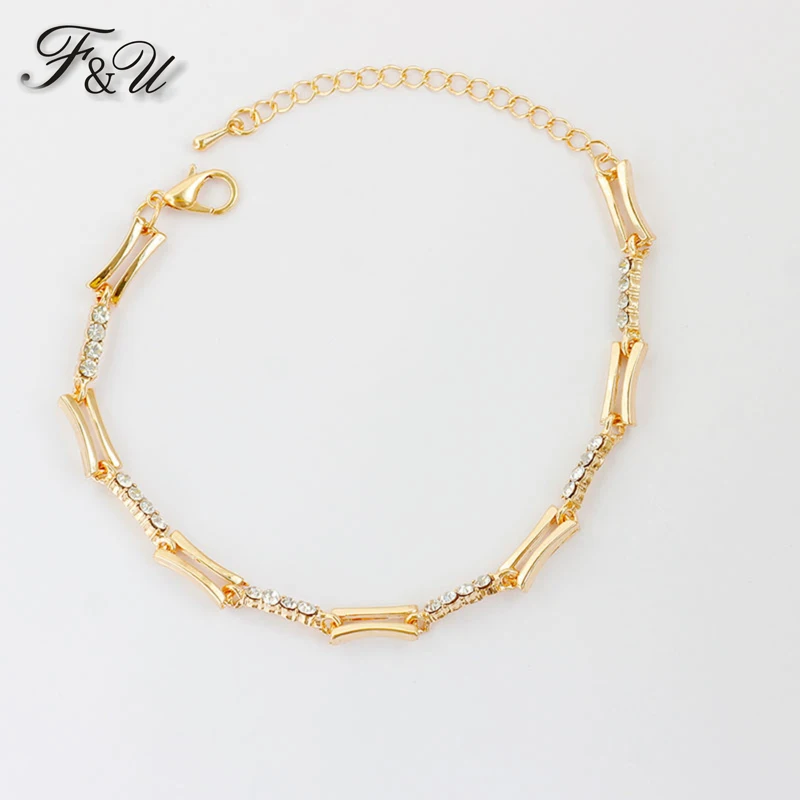 Модный женский браслет F &amp U из сплава под золото и серебро 2017 пробы | Украшения