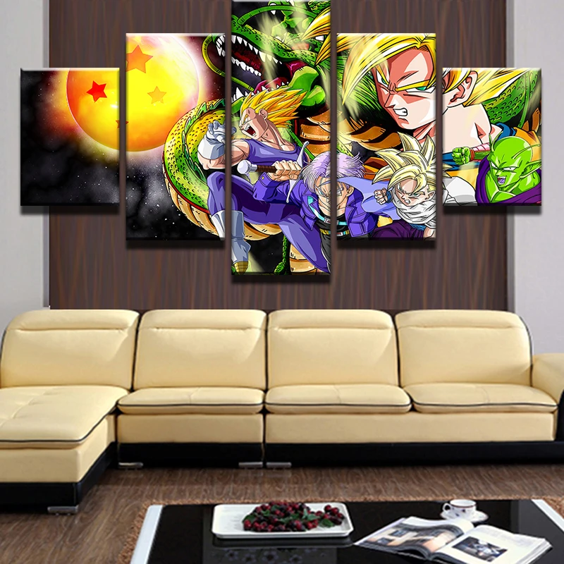 5 шт./компл. мультфильм ГОКу Dragon Ball персонажи плакат Современный домашний