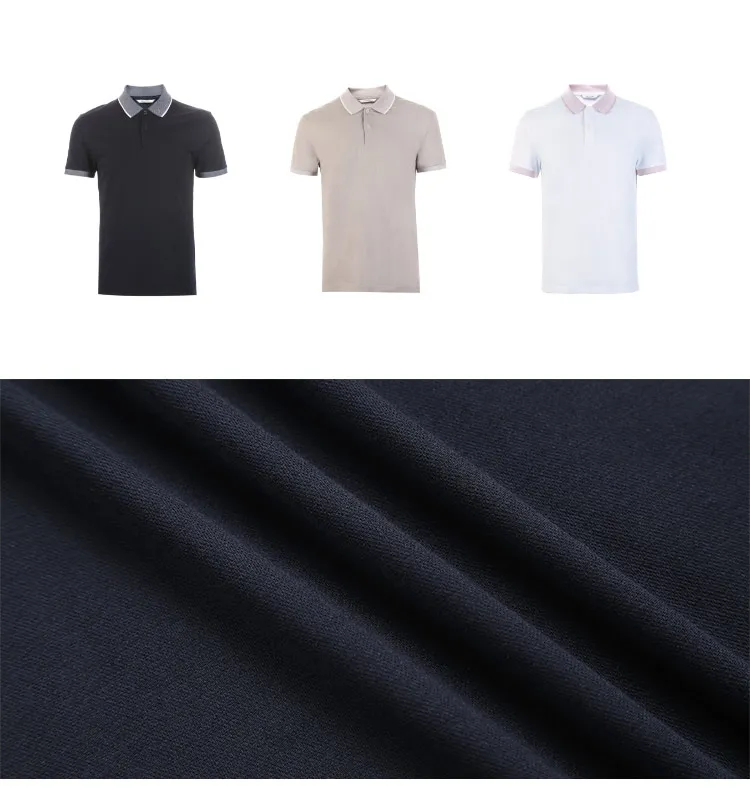 JackJones мужская хлопковая рубашка поло с коротким рукавом и контрастным отложным воротником 219206501