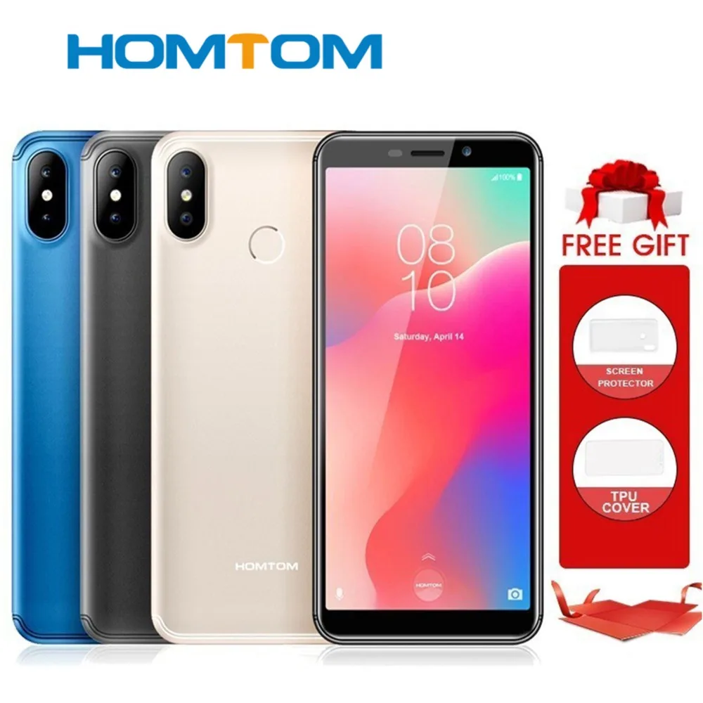HOMTOM C1 5 &quot18:9 полный Дисплей 4 ядра 1 Гб + 16 Две сим карты мобильного телефона Face Id