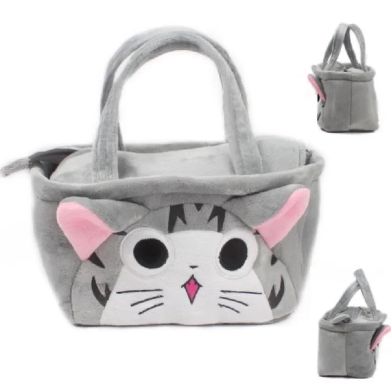 Lovely Cat Plush Backpack Cartoon Hand Bag Stationery Lunch Mochila Candy Bags For Girl Birthday Gifts S320 |