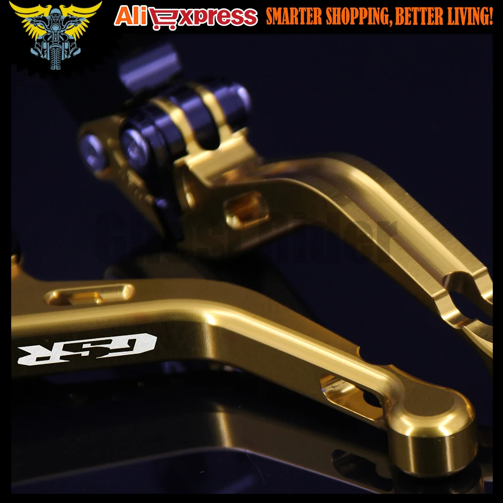 

Laser New Logo(GSR) Gold CNC Adjustable 2 finger Short Motorcycle Brake Clutch Levers For Suzuki GSR400 2008 2009 2010 2011 2012