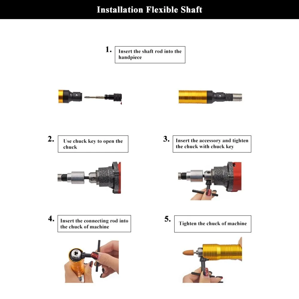 Rod Handle Power Tools 0.5-6mm Flexible Shaft Handpiece Mini Drill Electric Grinder Rotary Tool Accessory Engraving | Инструменты