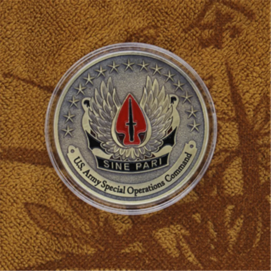 1pcs/lot free shipping U.S ARMY AIRBORNE SPECIAL OPERATIONS COMMAND 45mm SINE PARI Challenge Coin | Дом и сад