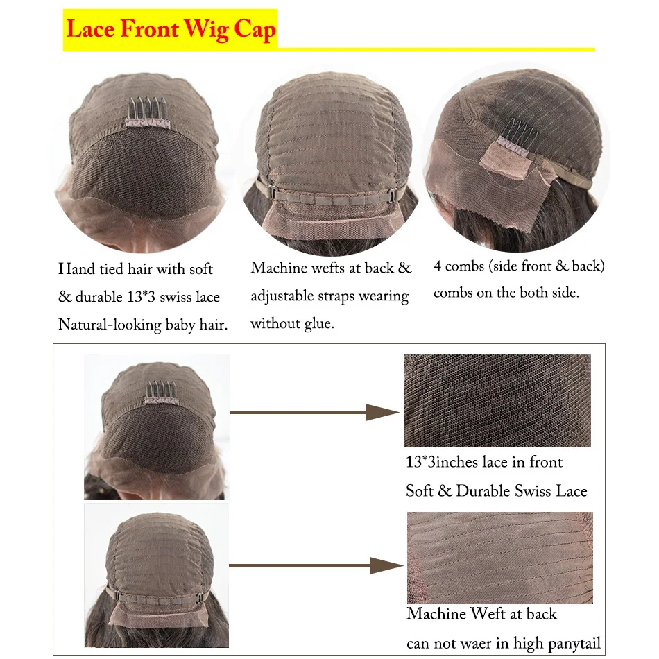 Glueless Полное Кружева Парики Человеческих Волос С Волосами Младенца 150% Плотность