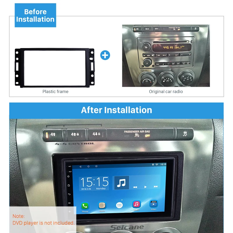 Seicane 2 Din автомобильный комплект для обшивки рамы Hummer H3 CHEVROLET BUICK PONTIAC/ SATURN / SAAB