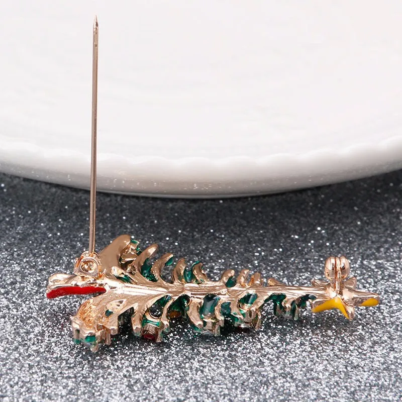 Винтажная разноцветная Рождественская елка брошь со стразами булавка Шарм для