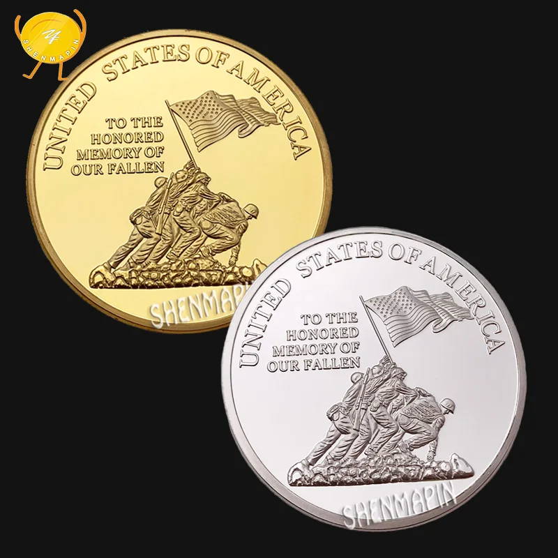 Памятная монета солдатиков морской пехоты США|Безвалютные монеты| |