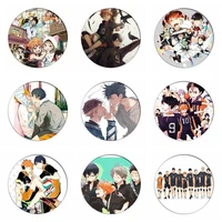 1pcs manga haikyuu cosplay badges hinata shoyo brooch pins 58mm japan anime collection badge for backpacks clothes