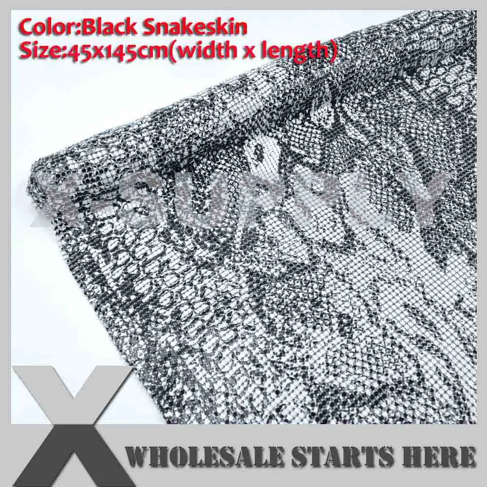 Black Snakeskin Металлическая алюминиевая ткань, Сетчатое покрытие, без железа, клеевая подложка, используется для бюстгальтера, свадебные вечерние платья, вечерние, покрытия - Цвет: Black Snakeskin