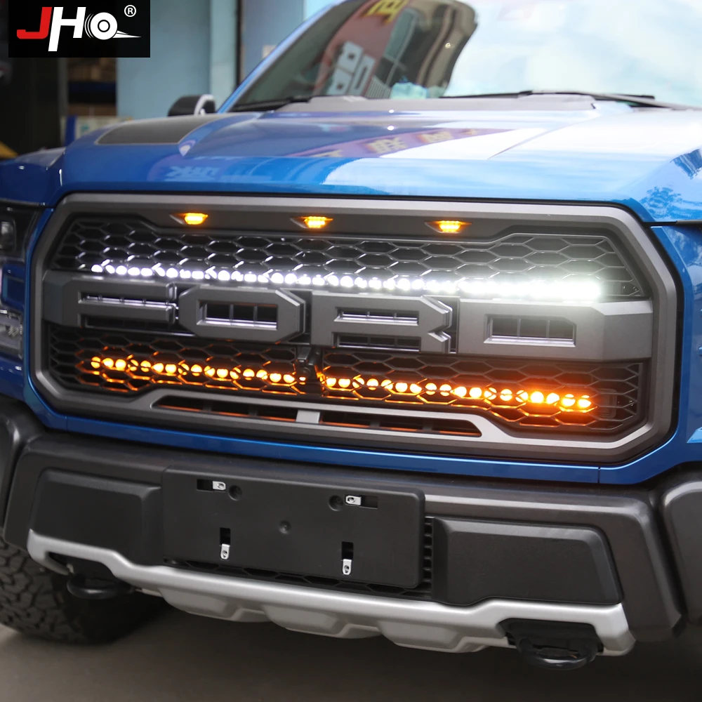 Передняя решетка JHO для внедорожника комплект светодиодсветильник фар Ford F150 Raptor