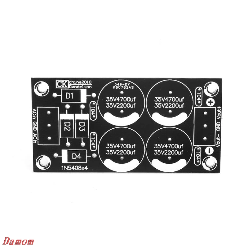 Выпрямительный фильтр питания плата усилителя двойной мощности PCB чистая