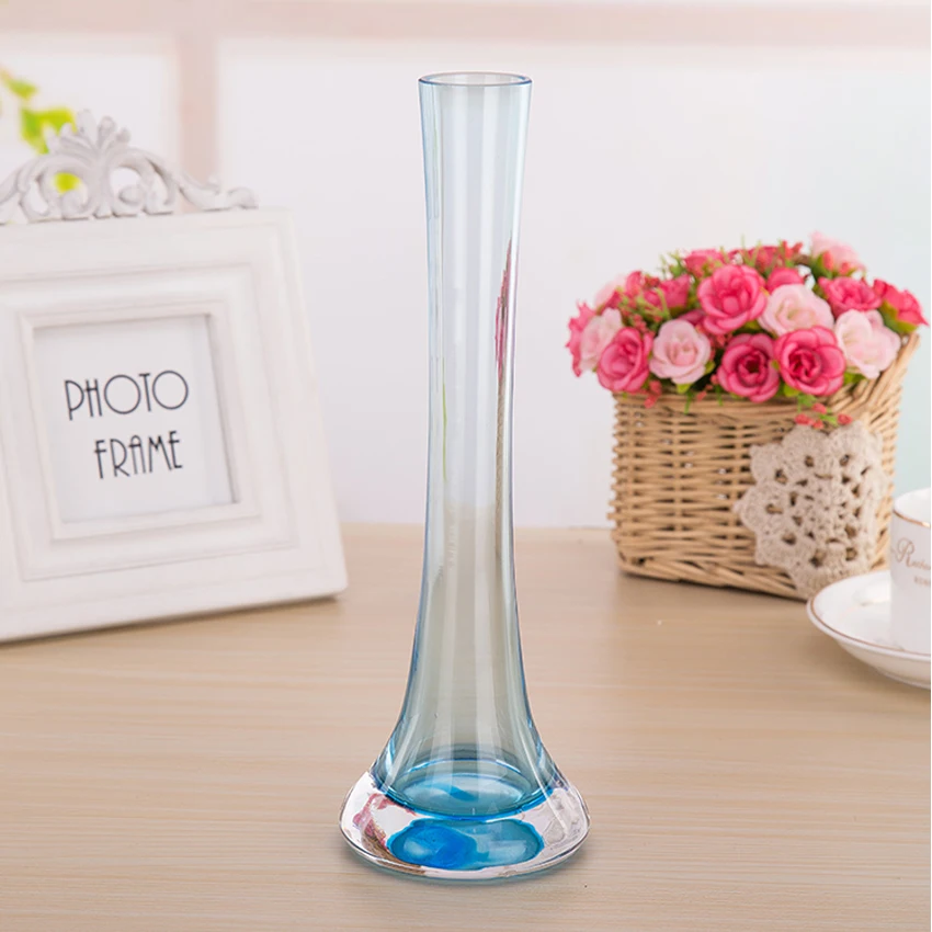Современная креативная разноцветная стеклянная ваза железная башня прозрачная