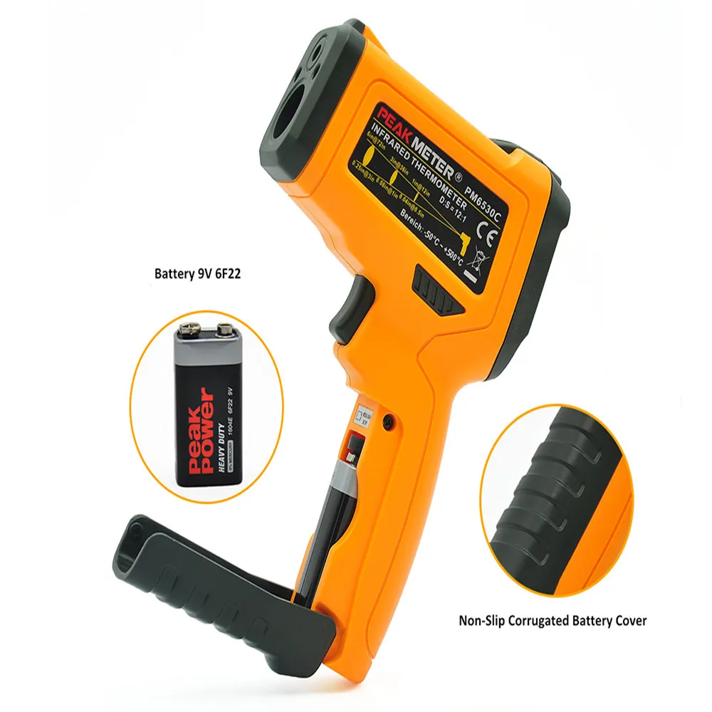 Peakmeter pm6530c Бесконтактный цифровой инфракрасный термометр Красочные Подсветка