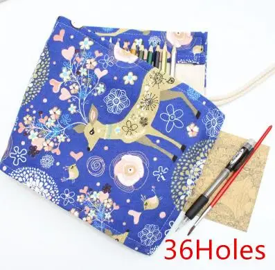 36 Holes 36/48/72 отверстия Карандаш Чехол школьный холщовый мешок ролл Косметическая Кисть для макияжа для хранения пера pecncil коробка для карандашей, школьные наказания - Цвет: 36 Holes