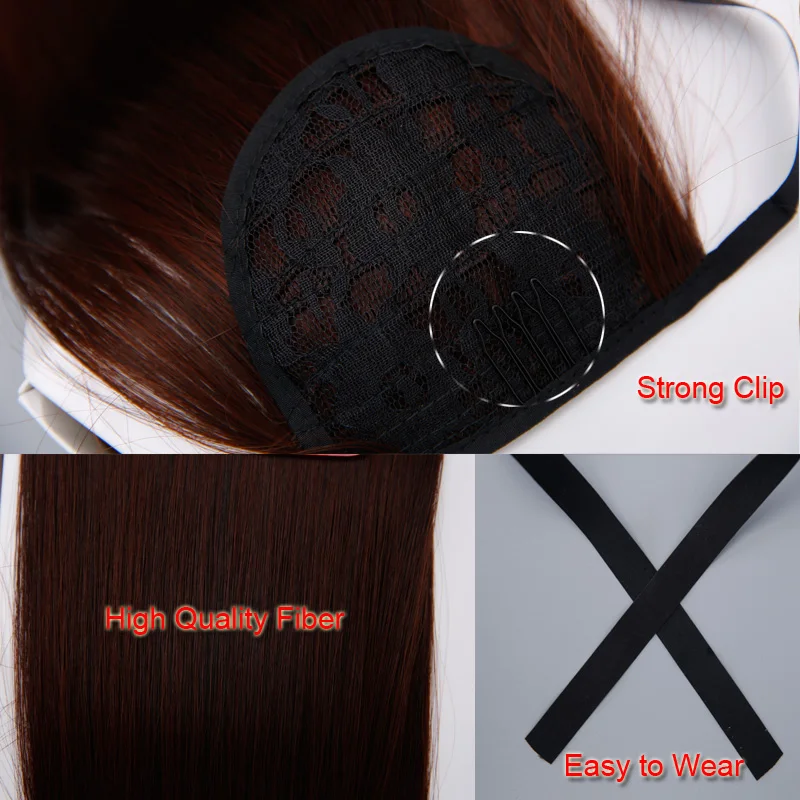 SHANGKE Synthetic Short Curly Ponytails Clip In Fake Hair Extensions Natual Clip In Hair Tails Heat Resistant Synthetic Ponytail