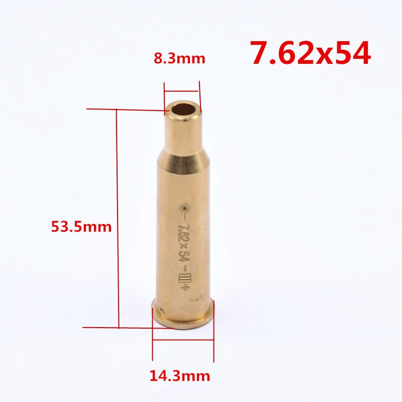 7.62X54 Лазерный латунный медный boresight CAL 7 мм 38 303 30 12GA 8X57JRS 223 картридж Диаметр sighter для регулировки прицела охоты - Цвет: 7.62X54