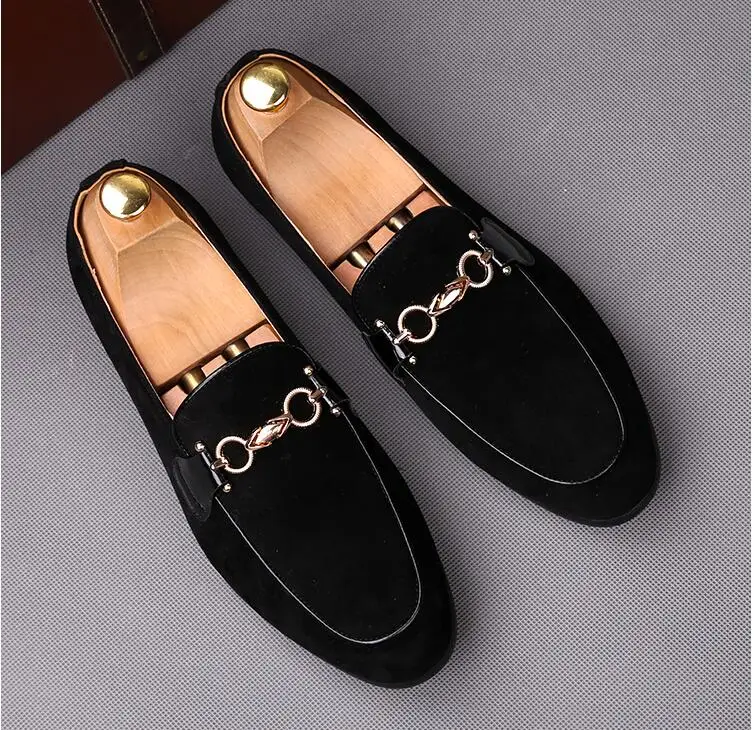 Brand Men Casual Loafers Plus Size 9.5 Black Velvet Suede Leather Tassel Moccasins Slip Ons Wedding Dress AXX766 | Обувь