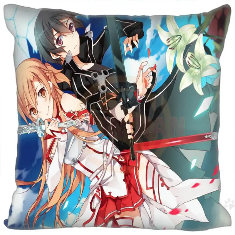 Заказная Горячая Распродажа чехол для подушки Sword Art Online quare на молнии 20x20 см 35x35 40x40