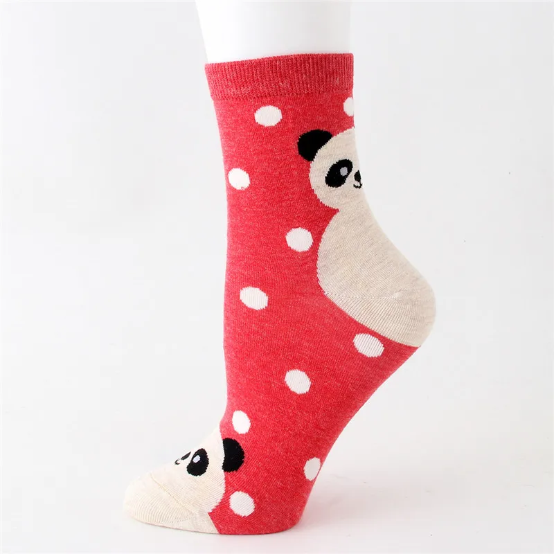Мультяшный медведь в горошек носки Kawaii кошка панда Тигр Пингвин милые забавные новые женские хлопковые носки весна и осень