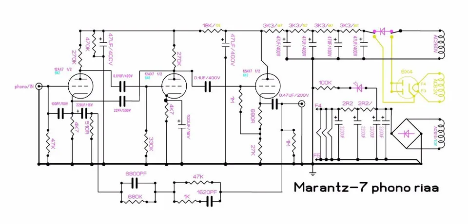 Hi-End M7 вакуумная трубка Phono Riaa LP проигрыватель предусилитель HiFi стерео Marantz 7 предусилитель собранная доска F3-014