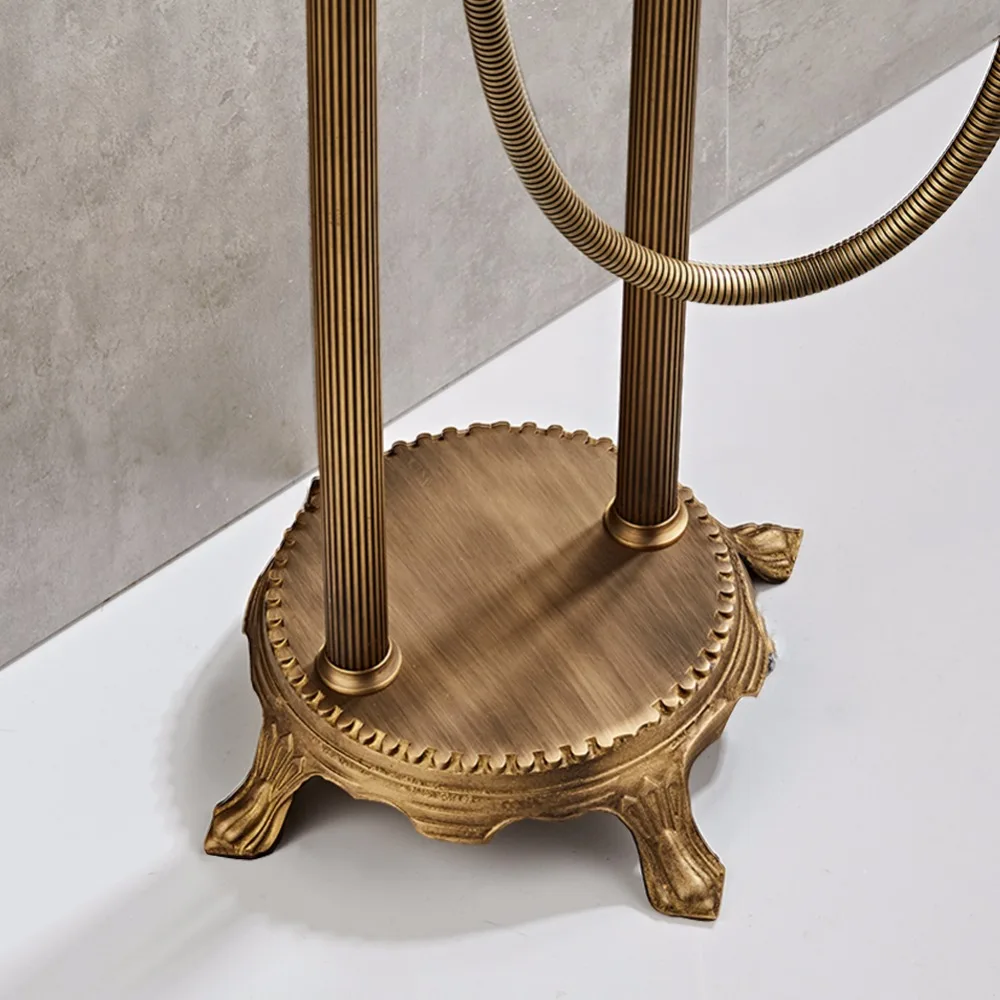 Сидя Античная Латунь горячей и холодной ванной отдельно стоящая Ванна раковина