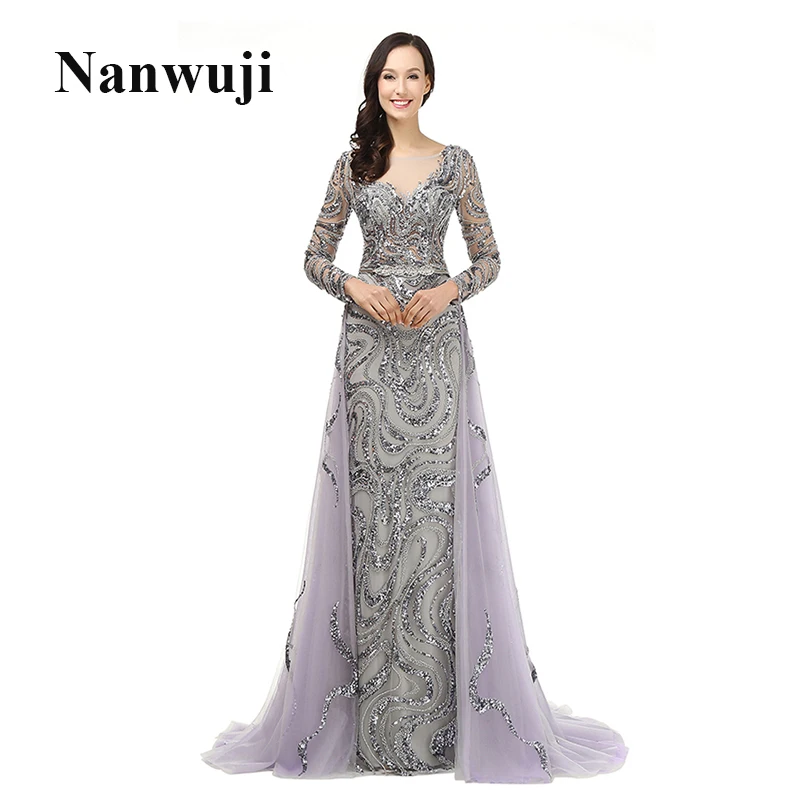 2017 мусульманское вечернее платье с длинным рукавом и тяжелыми кристаллами из