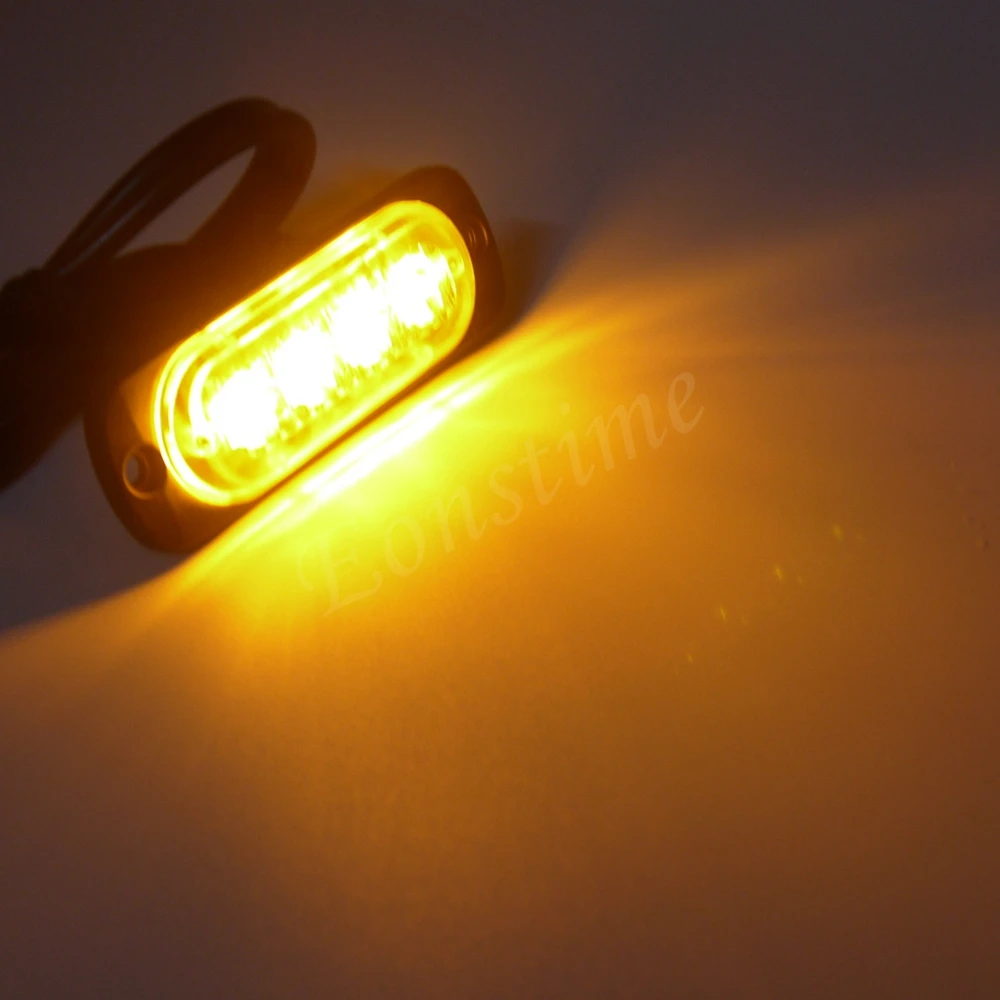 Eonstime 12 В/24 В автомобильный 4Led стробоскоп Предупреждение светильник стробоскоп мигающий светильник бар грузовик Маяк лампа дорожный светильник Янтарный/желтый красный синий
