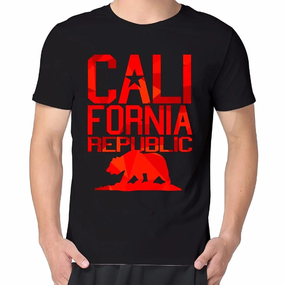 Мода 2017 г. с печатным рисунком Повседневная футболка Калифорнийская Республика