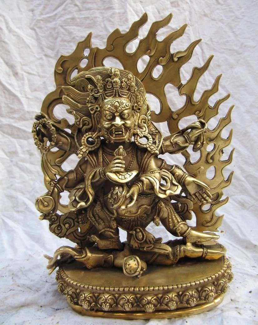 

Изысканный буддизм медный резной Sixarm vajra Статуэтка макакала Будды