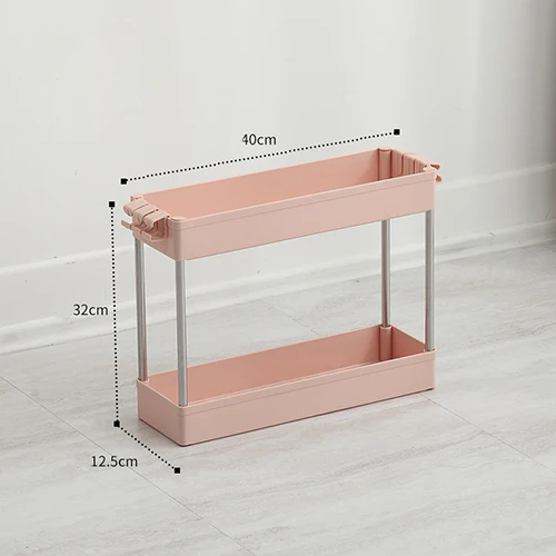 Pink 2 Layers Muli-назначение стеллаж для хранения Кухня холодильник боковая полка 2/3/4 Слои Ванная комната Экономия пространства организатор полка Gap держатель аксессуары для ванной комнаты - Цвет: Pink 2 Layers