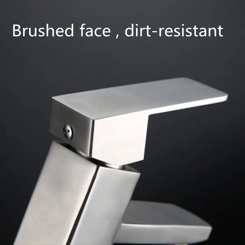 SUS Brushed Faucet. Bathroom Deck Mounted basin sink mixer faucet tap hot/cold water single hole Home Improveme | Обустройство дома