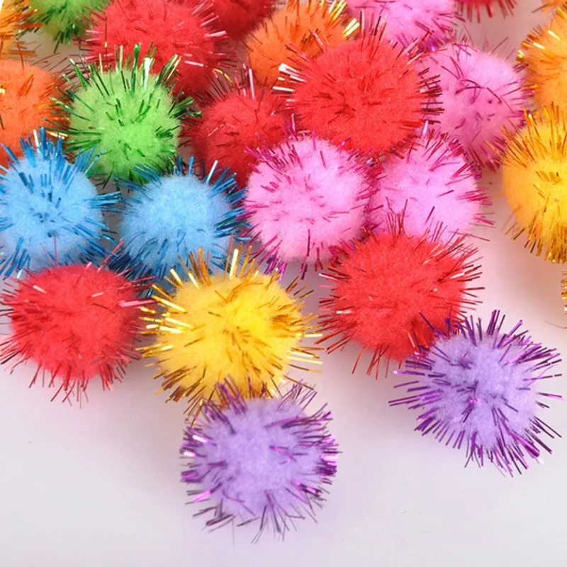 Рождественская елка декоративные блестящие шары Красочные Pom Poms полипропилен DIY