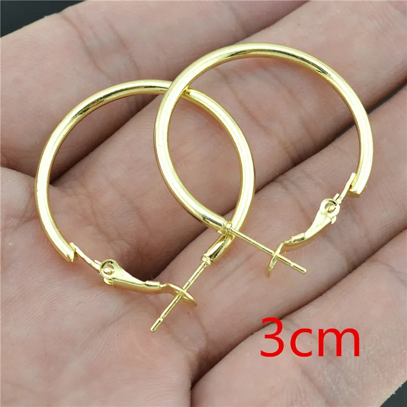 gold earrings 3cm Большие маленькие круглые серьги-кольца для женщин, женская мода, фирменное розовое золото, черное кольцо, ювелирные изделия для ушей, для ночного клуба, DJ, женские серьги - Окраска металла: gold earrings 3cm