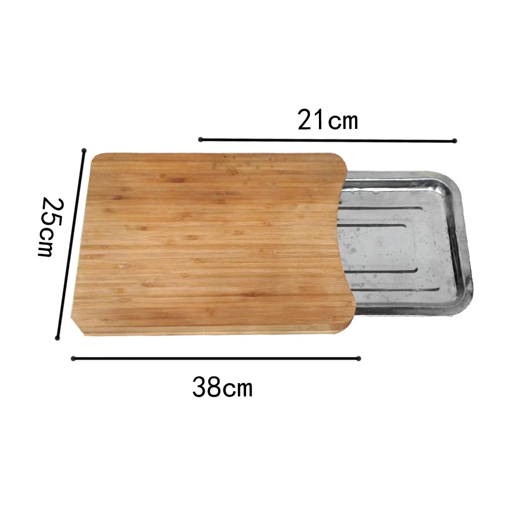 Wooden Picnics Chopping Block Kitchen Home Tool Sliding Tray Rectangle Practical Cutting Board Eco-friendly Accessories Non-Slip | Дом и сад