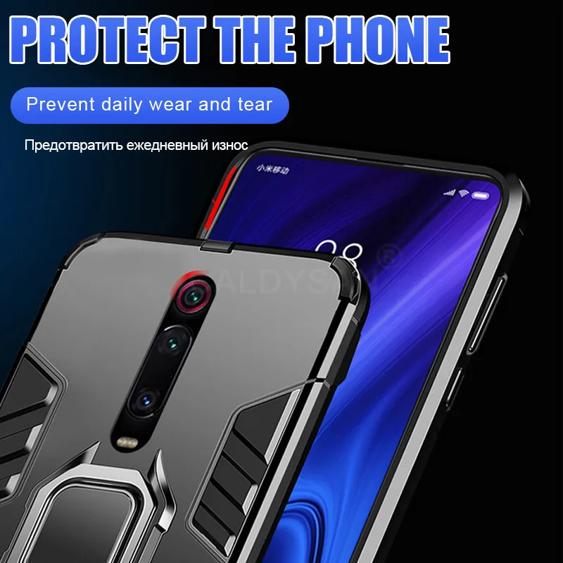 Luxury Armor Soft Ring Full Case Cover On The For Xiaomi Redmi 7 K20 Pro Note 5 6 Plus Shockproof Silicone Phone |