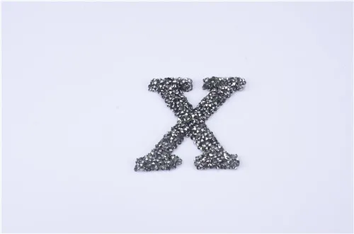 X letter 3D алфавитов письма кристалл исправление горный хрусталь мотивы железа на передачи горный хрусталь патчи аппликация для одежды шляпы 10 шт./лот стразы для рукоделия - Цвет: X letter