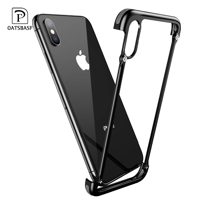 OATSBASF металлическая рамка форма с подушкой безопасности Бампер для iphone XS MAX