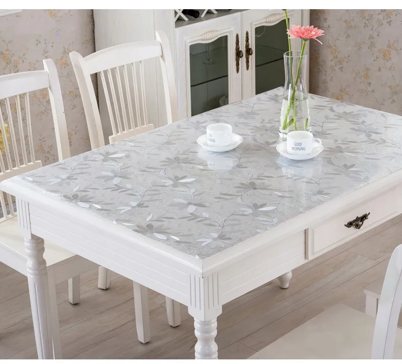 coloured soft glass table cloth, plastic table mat Rectangle Waterproof table Oil cloth Table Cover Decor Kitchen Table cloth