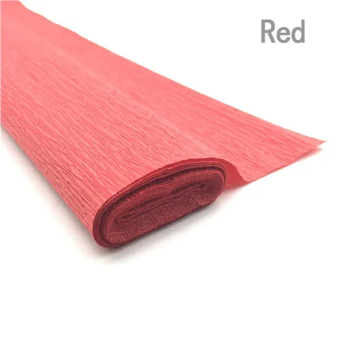 Red 250*50 см/рулон цветная гофрированная бумага ручной работы крафт-бумага DIY цветы оберточная бумага Goffer для украшения дня рождения, свадьбы - Цвет: Red