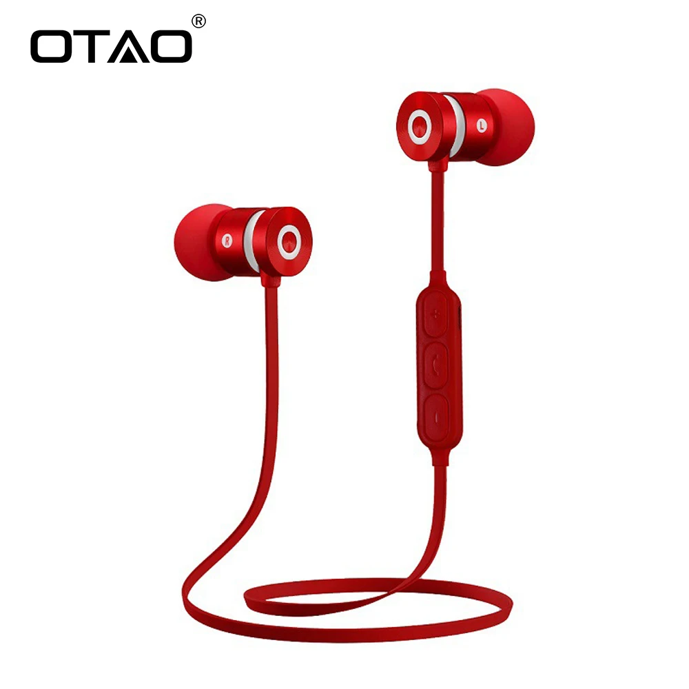 OTAO беспроводные Bluetooth наушники Металлические Магнитные стерео для телефона с
