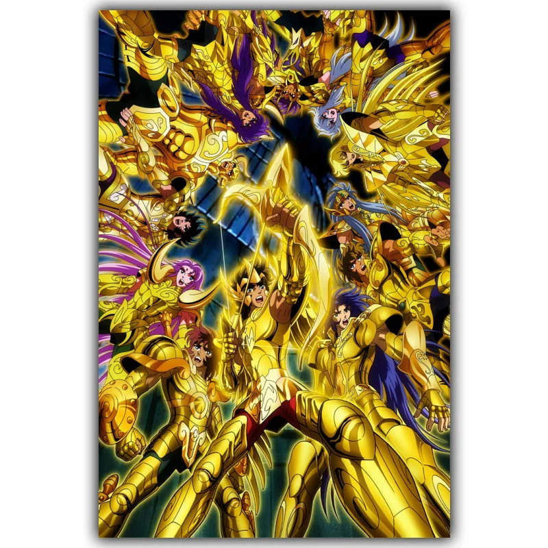 

Saint Seiya Poster Popular Classic Japanese Anime Home Decor Silk Poster Picture Print Wall Decor 30x45cm 60x90cm